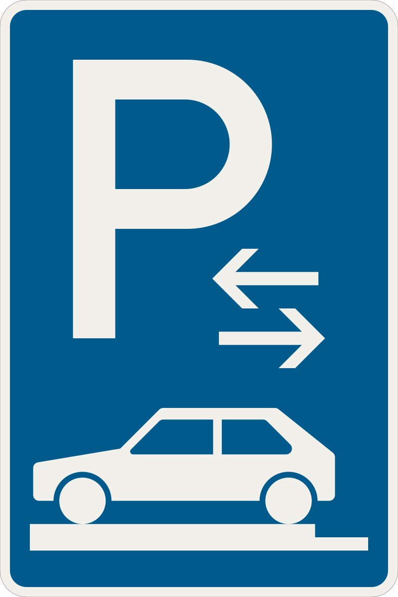 273 83 Parkovanie na chodniku priecne uplne umiestnenie sikmo pozdlzne vlavo priebeh platnosti.svg