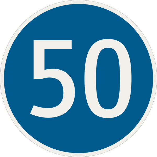 250 50 Najnizsia dovolena rychlost 50 kmh.svg