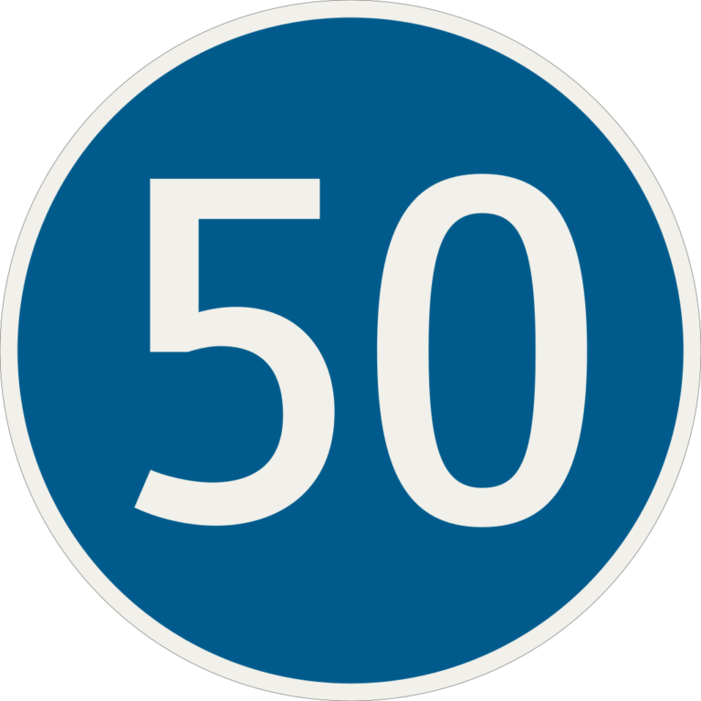 250 50 Najnizsia dovolena rychlost 50 kmh.svg