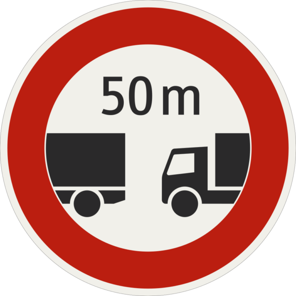 256 50 Minimalna vzdialenost medzi vozidlami 50 m.svg
