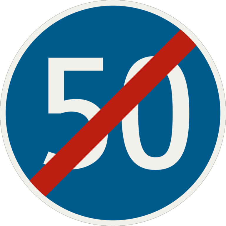 260 50 Koniec najnizsej dovolenej rychlosti 50 kmh.svg