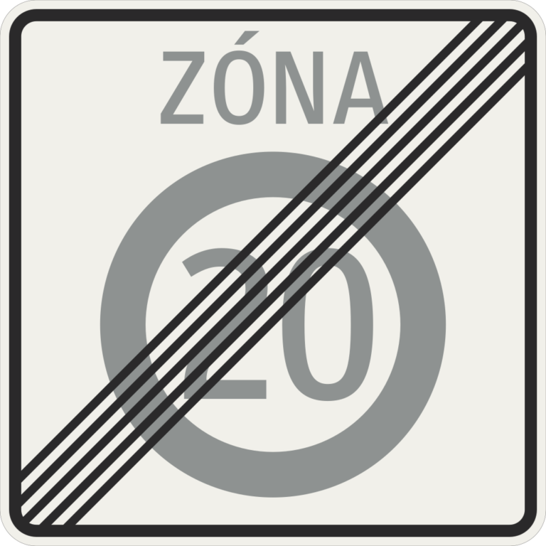 269 20 Koniec zony najvyssej dovolenej rychlosti 20 kmh.svg