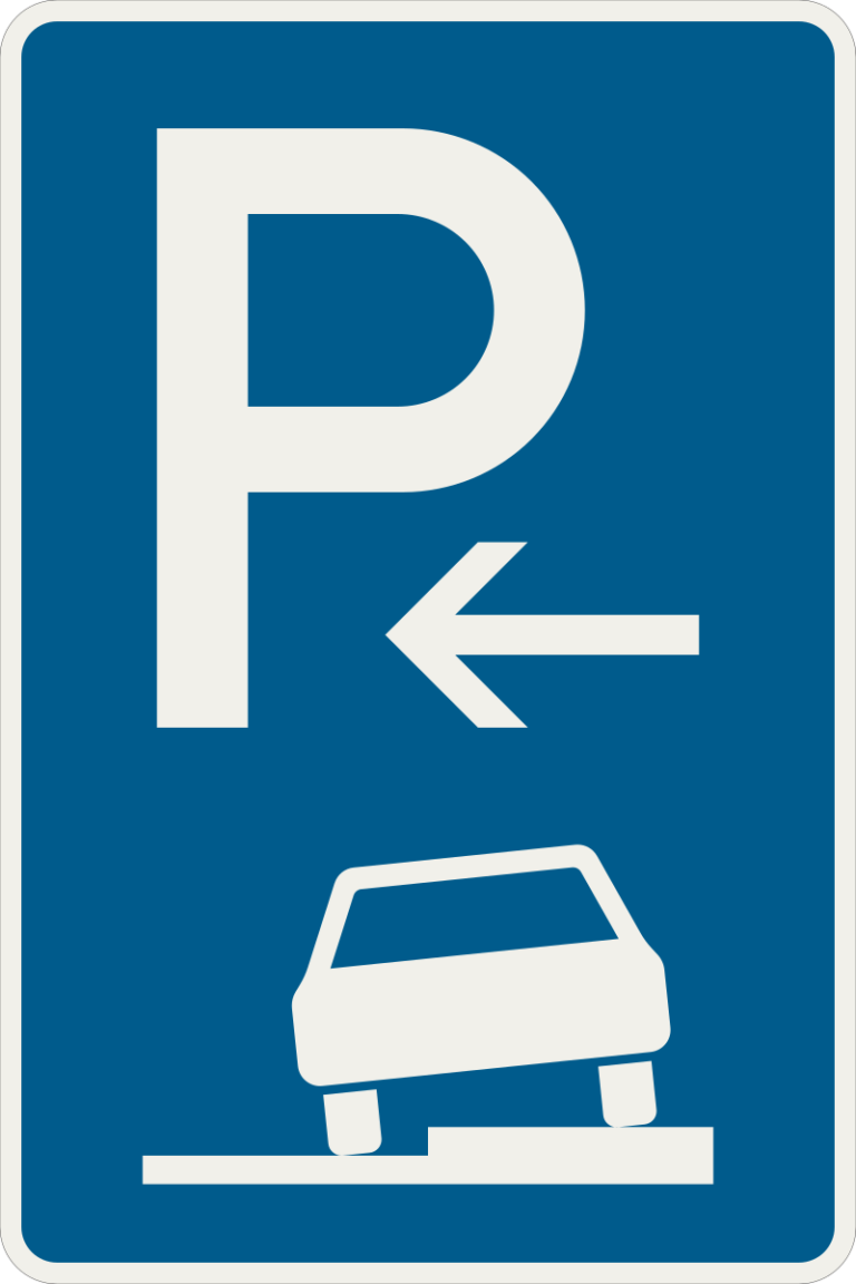 273 56 Parkovanie na chodniku ciastocne umiestnenie sikmo pozdlzne vpravo zaciatok platnosti.svg