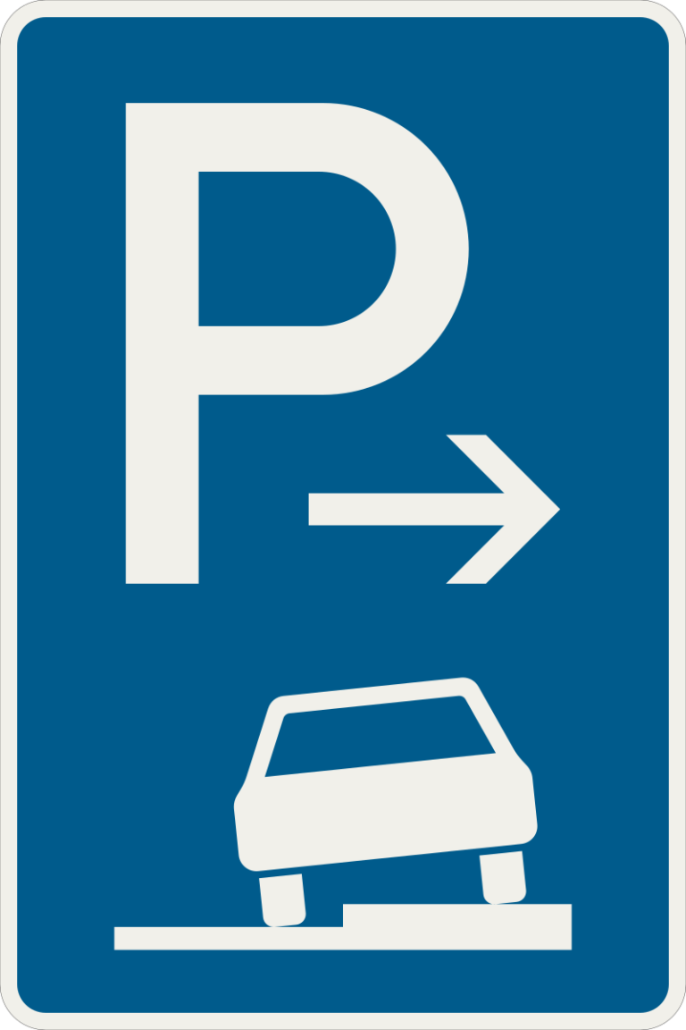 273 57 Parkovanie na chodniku ciastocne umiestnenie sikmo pozdlzne vpravo koniec platnosti.svg