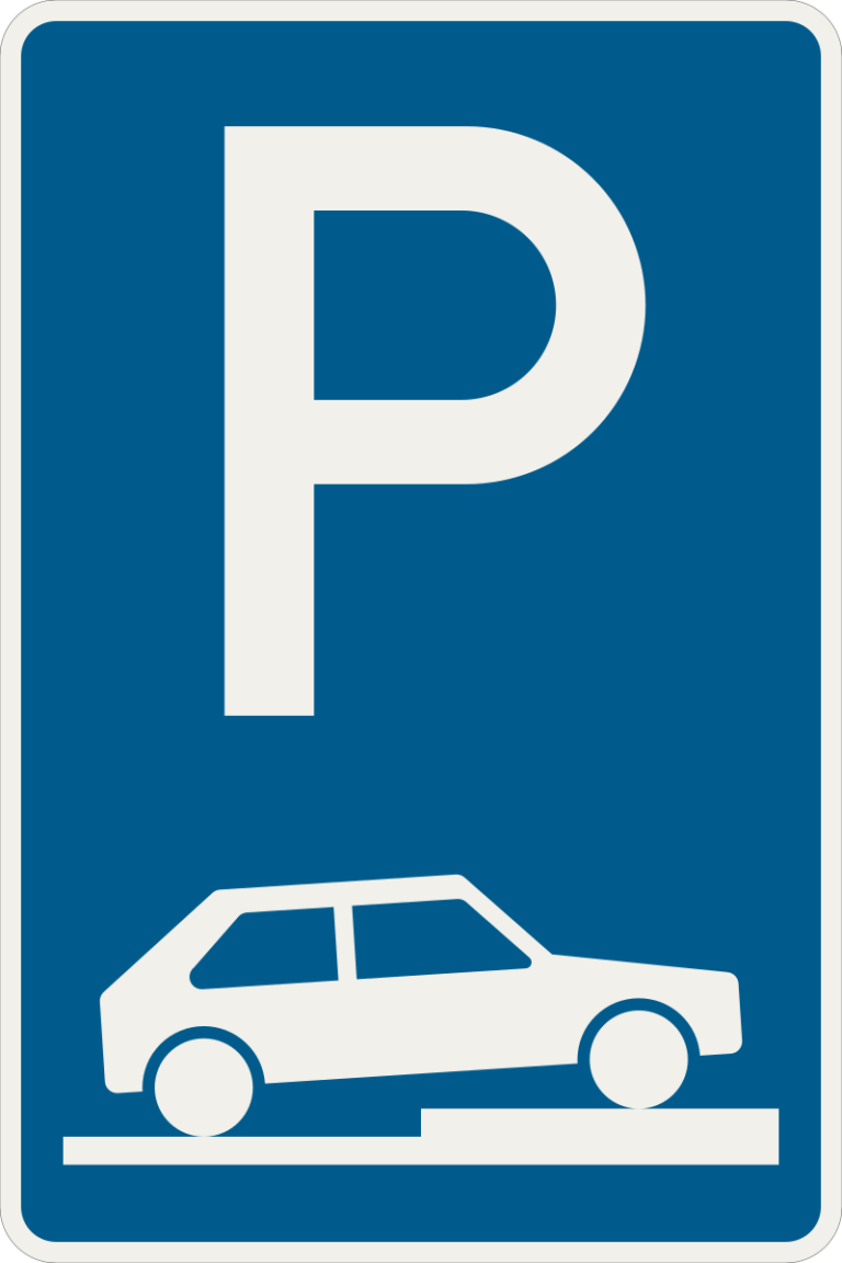 273 75 Parkovanie na chodniku priecne ciastocne umiestnenie sikmo pozdlzne vpravo.svg