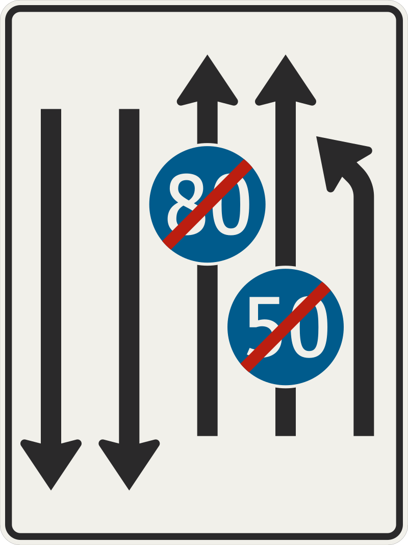 414 24 Znizenie poctu jazdnych pruhov vpravo pokracuju 2 pruhy 2 v protismere regulacna znacka.svg